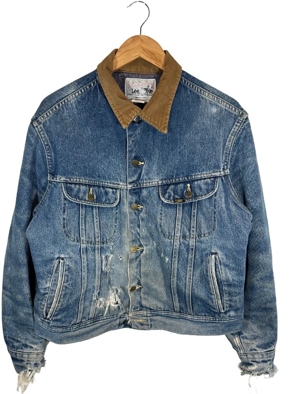 Vintage Lee Blanket Lined Stormrider Perfectly Thrashed Denim Jacket